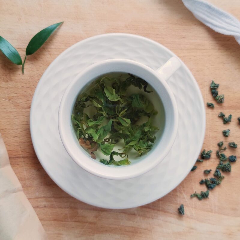 napar z zielonej herbaty lu bao shi premium rozwinięte liście